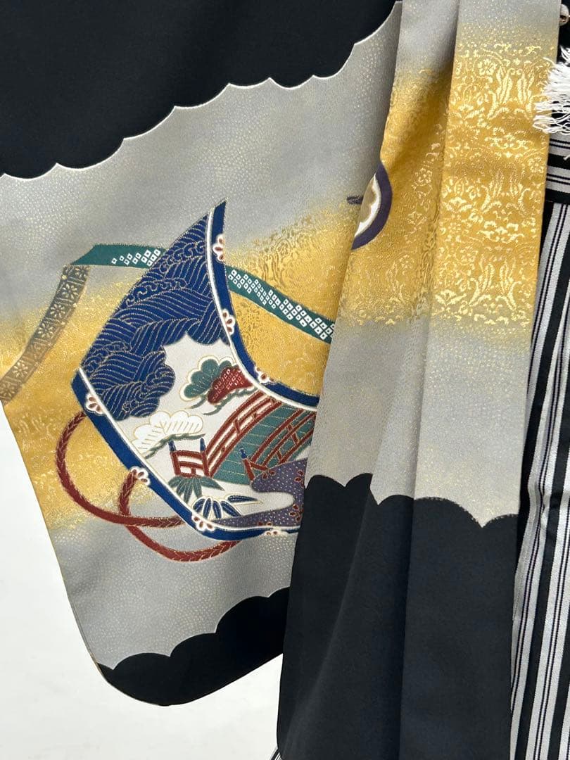 七五三3歳 羽織・羽織紐・着物・長襦袢・袴・帯・懐剣・ 肩上げ済み