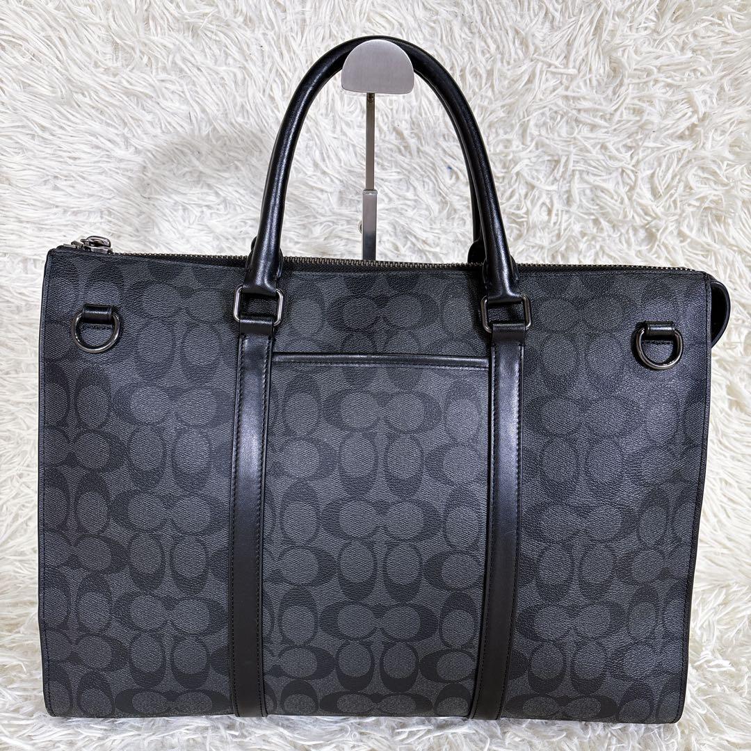 【極美品】COACH グラハム ジップブリーフ 2way ビジネスバッグ 黒