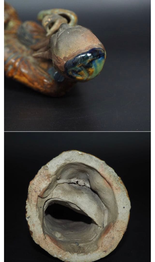 送料無料　中国清時代　石湾窯焼物　石湾人形　高さ25ｃｍ