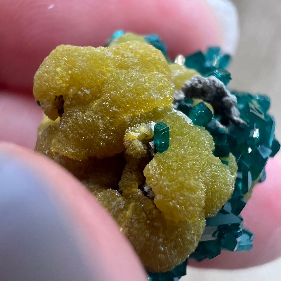 ダイオプテーズ ミメタイト 共生 鉱物 標本 原石