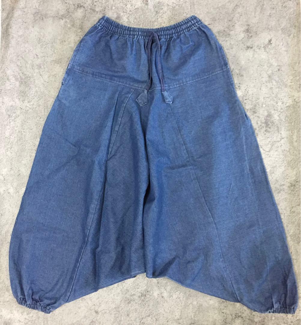 【美品】【特注一点物】デニムサルエルパンツ 古着ビンテージ韓国y2kグランジ