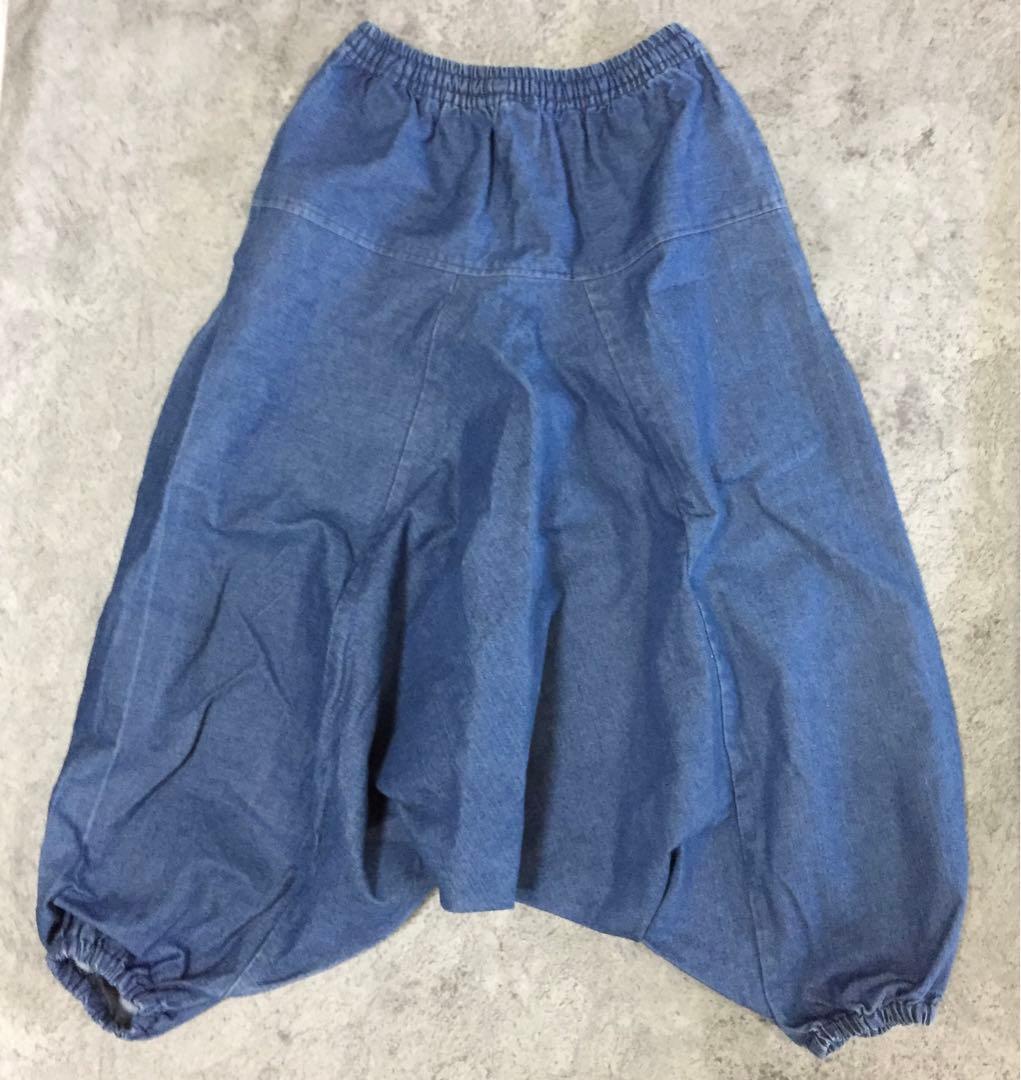 【美品】【特注一点物】デニムサルエルパンツ 古着ビンテージ韓国y2kグランジ