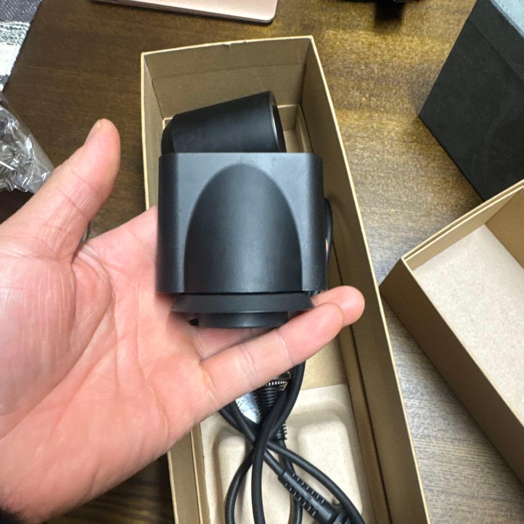 ブラック ヘアドライヤー 円形ノズル付き