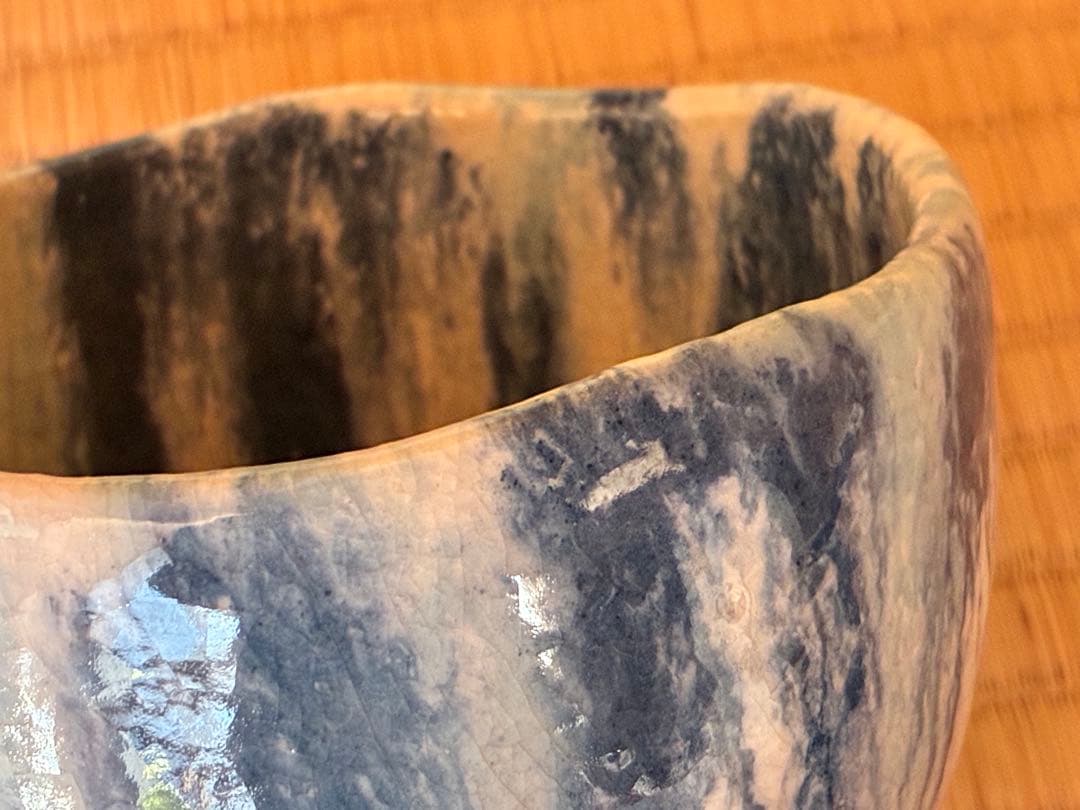 茶道具　楽焼『流水茶碗』　7代目和楽 作