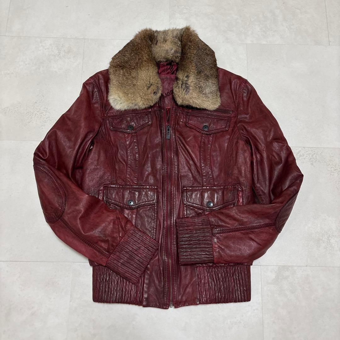 本日限定値下げ！US製 本革 リアルファー レザージャケット ギャル男 お兄系
