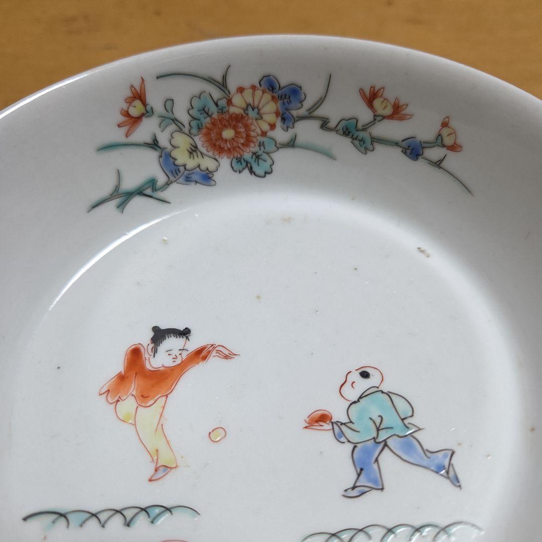 江戸中期　色絵柿右衛門唐子花図鉢（向付け）