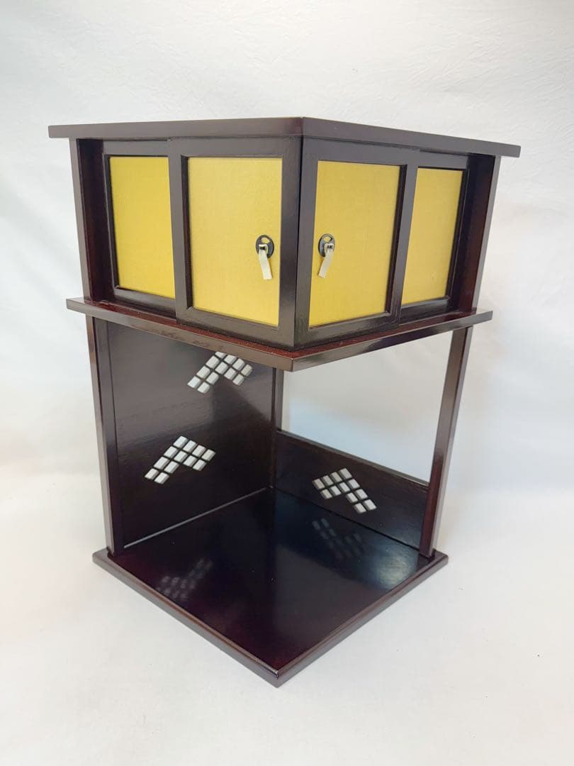 未使用 茶道具 淡々斎好み 徒然棚 溜塗 組立式 共箱