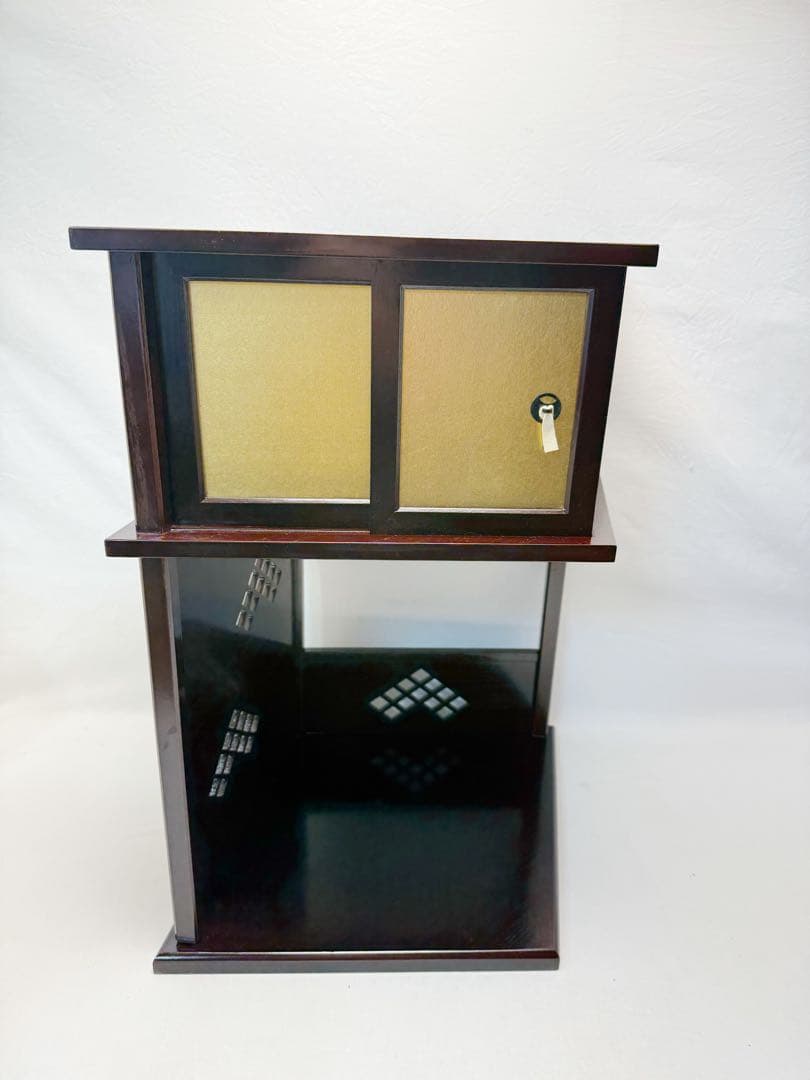 未使用 茶道具 淡々斎好み 徒然棚 溜塗 組立式 共箱