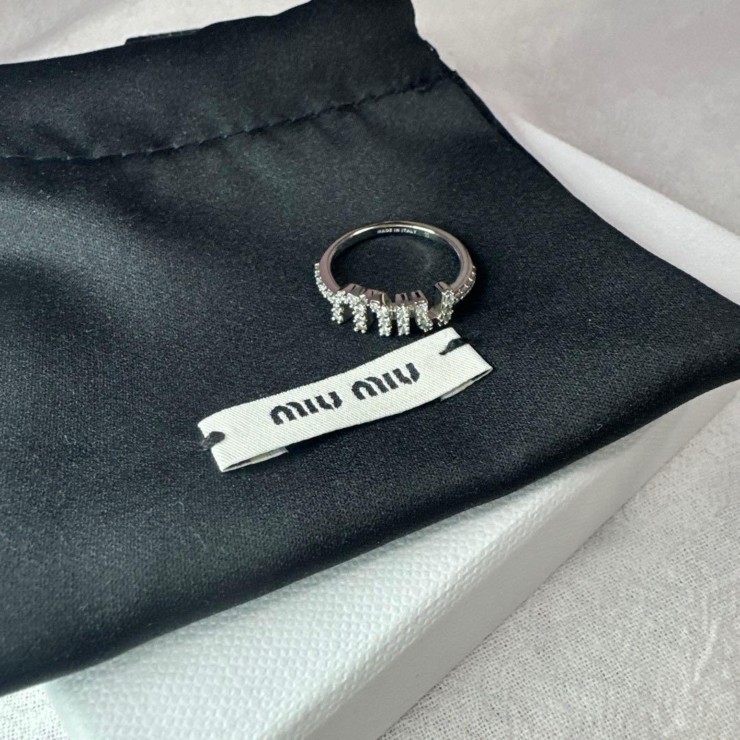 miumiu リング ジルコニア クリスタル シルバー 11号