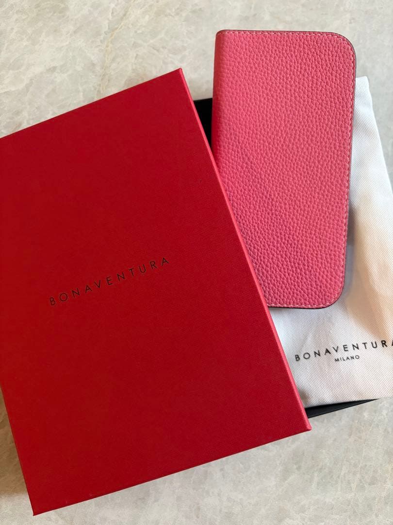BONAVENTURA ピンク レザー 手帳型ケース iPhone17 Air