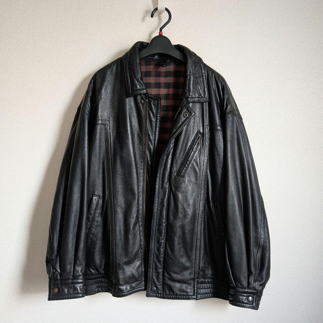 ラムレザー★本革 羊革 A-2型 レザージャケット ブルゾン 黒 L 韓国