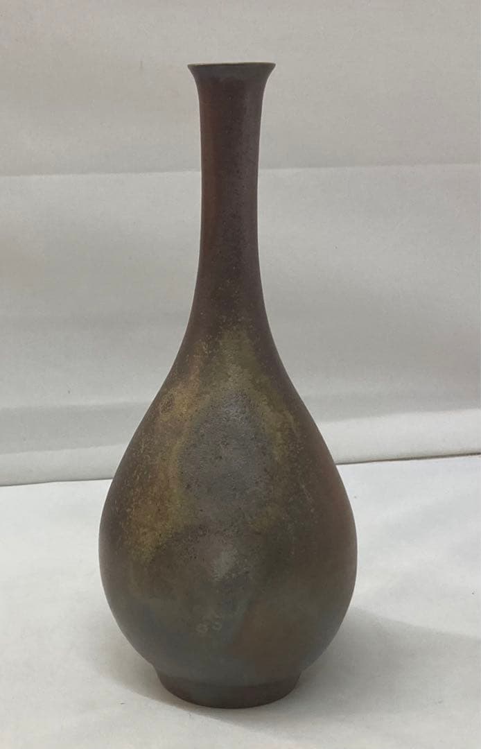 B143  備前花入・砥部白水茶碗・織部蓋置　茶道具3点セット　各共箱