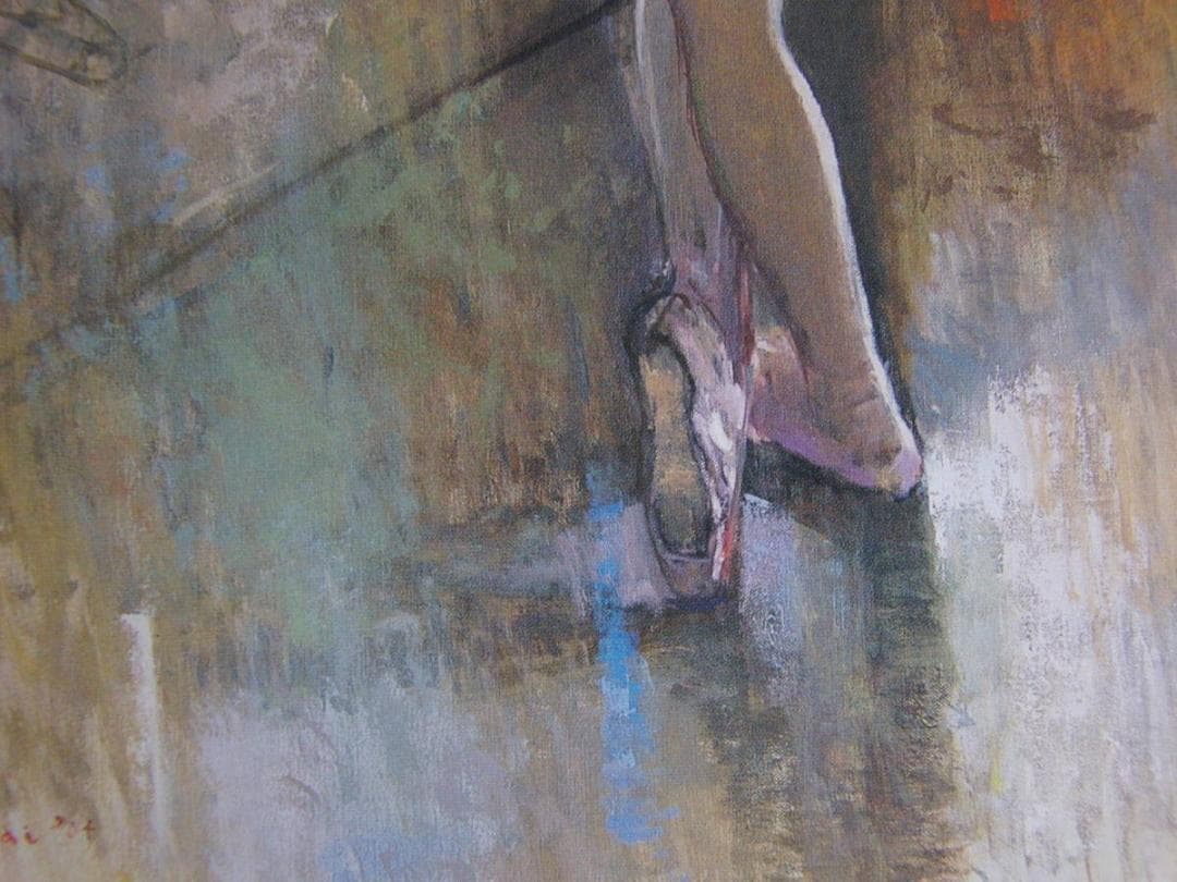 寺井重三、【’04レオタードの踊り子】、希少な額装用画集より、新品額装付