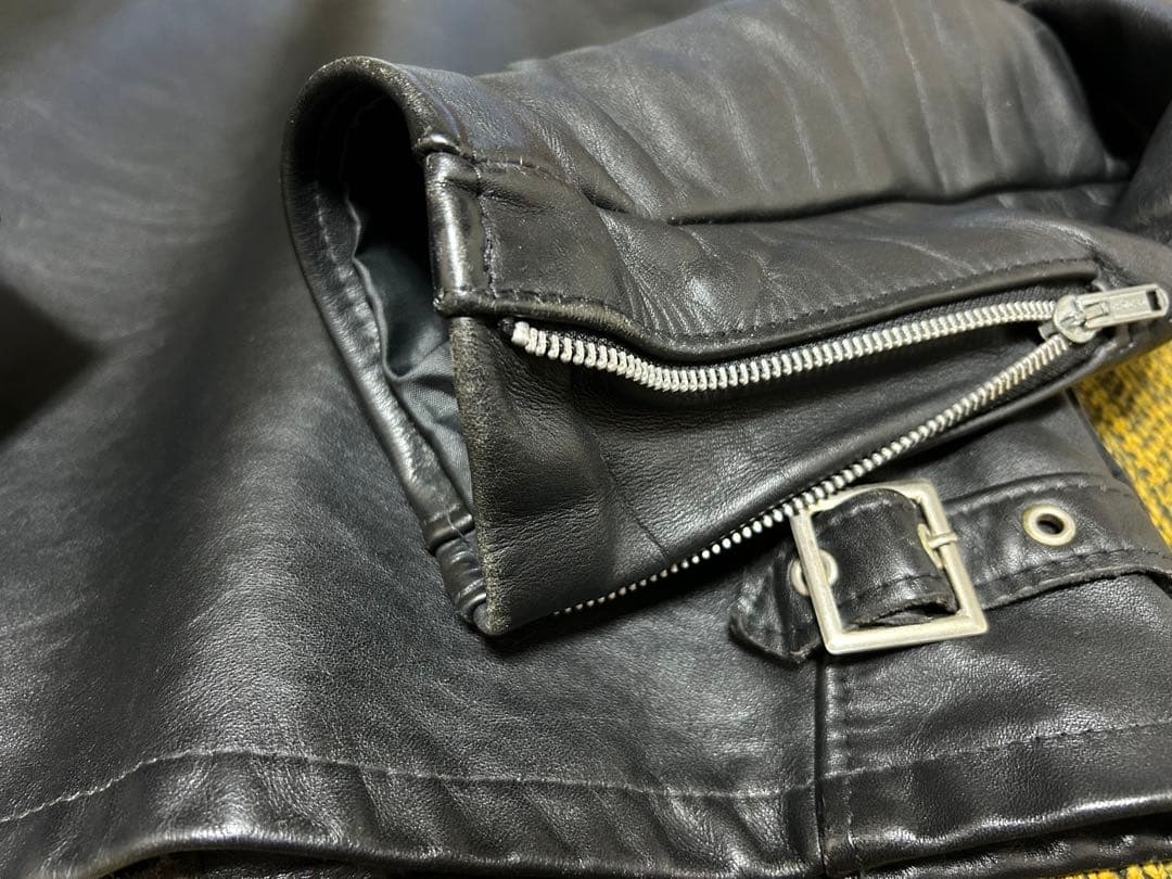 アメリカ製★Schott★シングルライダースジャケット★襟付き★38