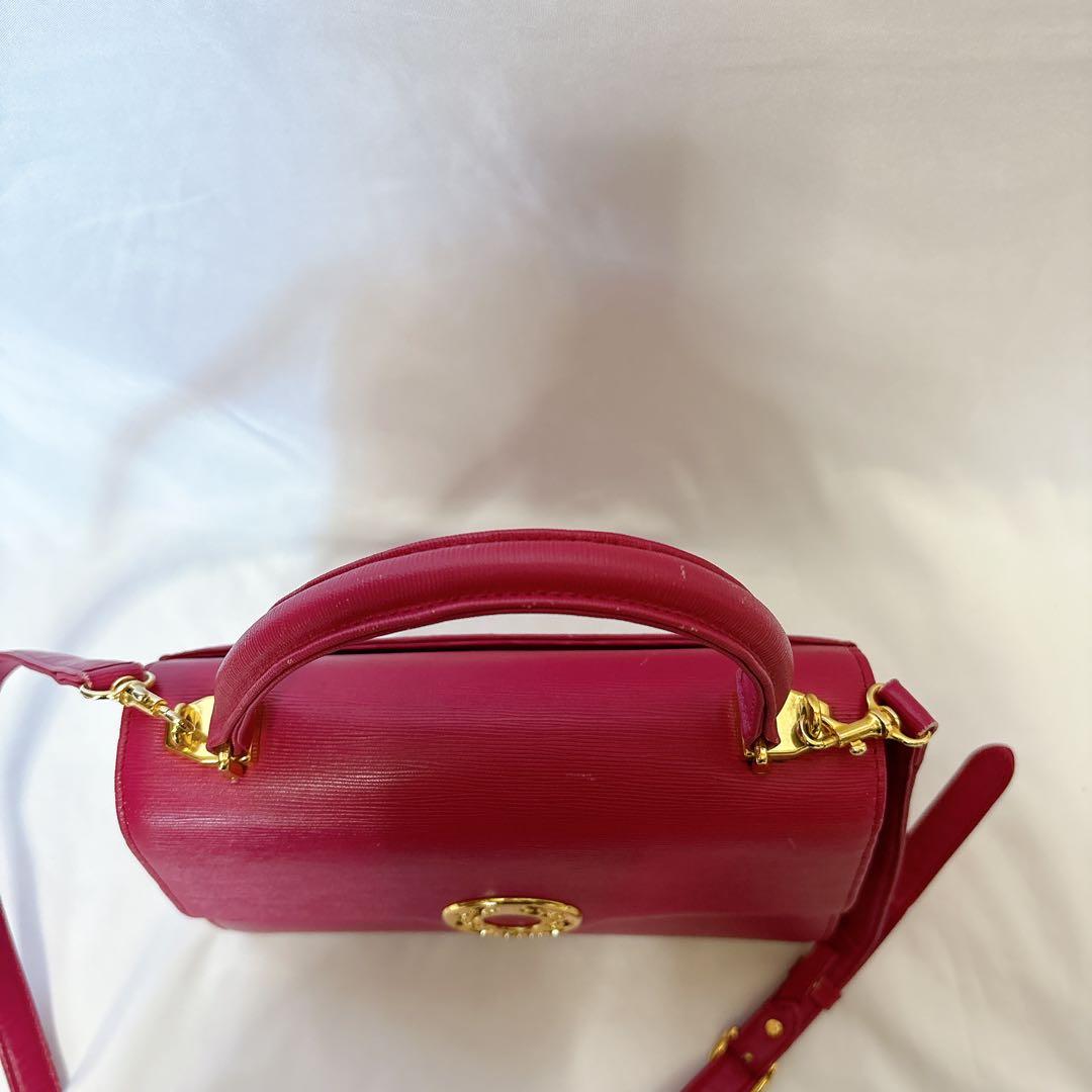 【希少】ハナエモリ レザー ピンク ゴールド 2way ショルダー フォーマル