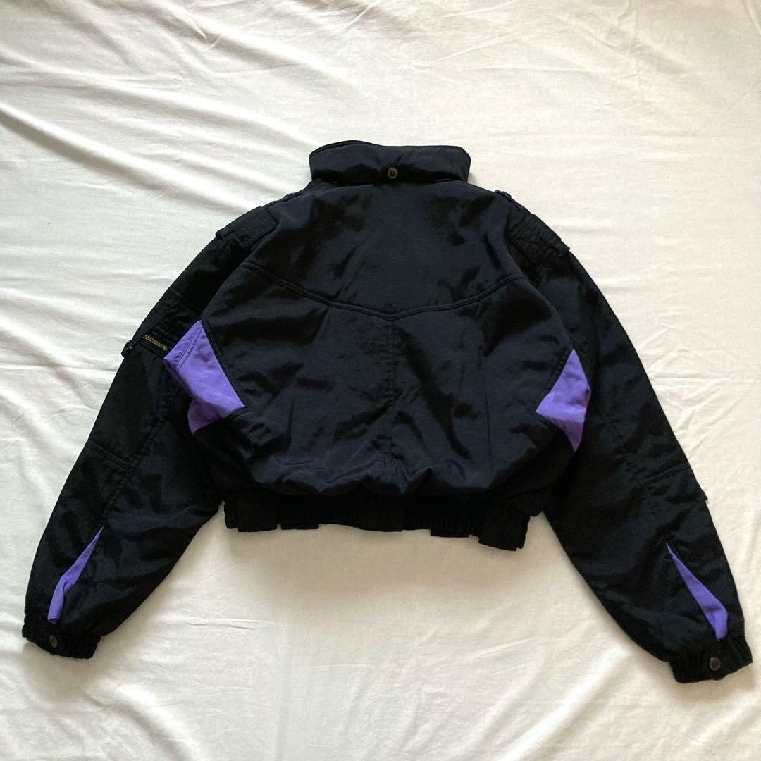 90s vintage shell black bomber jacket 短丈