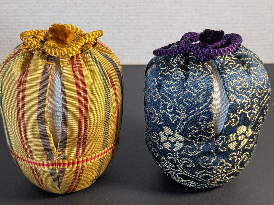 【個展出品作】【上作】朝日焼　松林豊斎　茶入　替え仕覆　定家緞子　黄地真田入間道