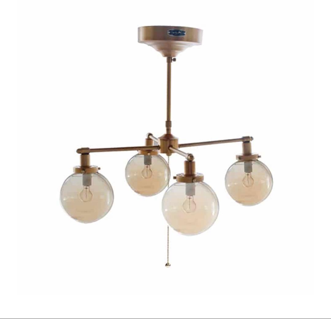 unico　MOON CROSS LAMP 4灯シーリングライト ゴールド