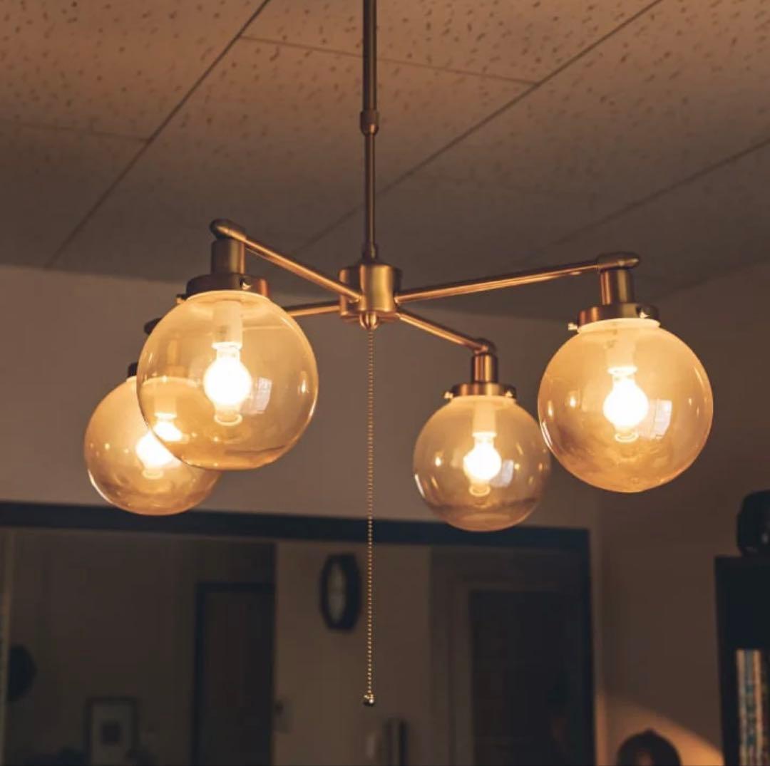 unico　MOON CROSS LAMP 4灯シーリングライト ゴールド