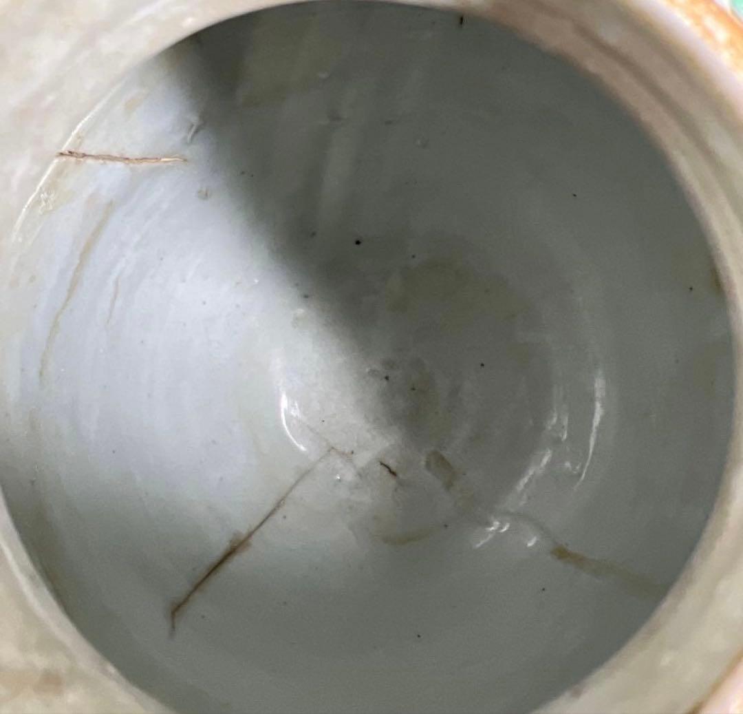 中国明時代　明代の五彩壺　南京赤絵大壷　置物　アンティーク　骨董　飾り物古美術品