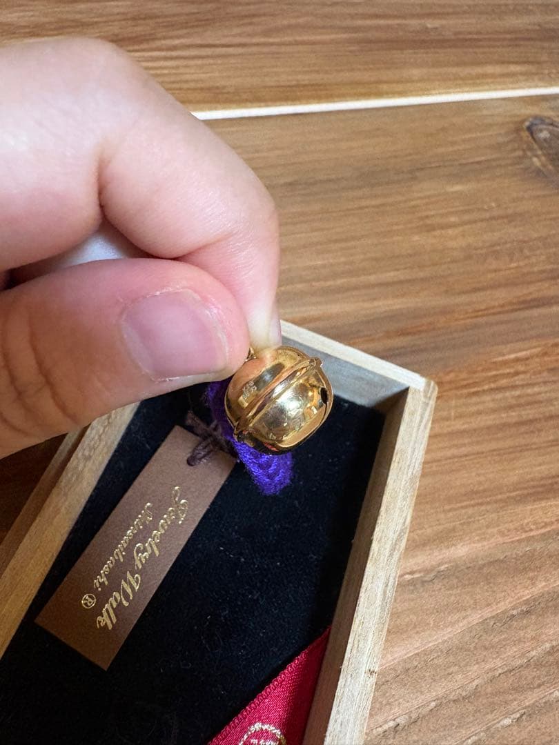 18金(K18)金の鈴縁起物 お守り ストラップ 【徳力本店】サイズ　大