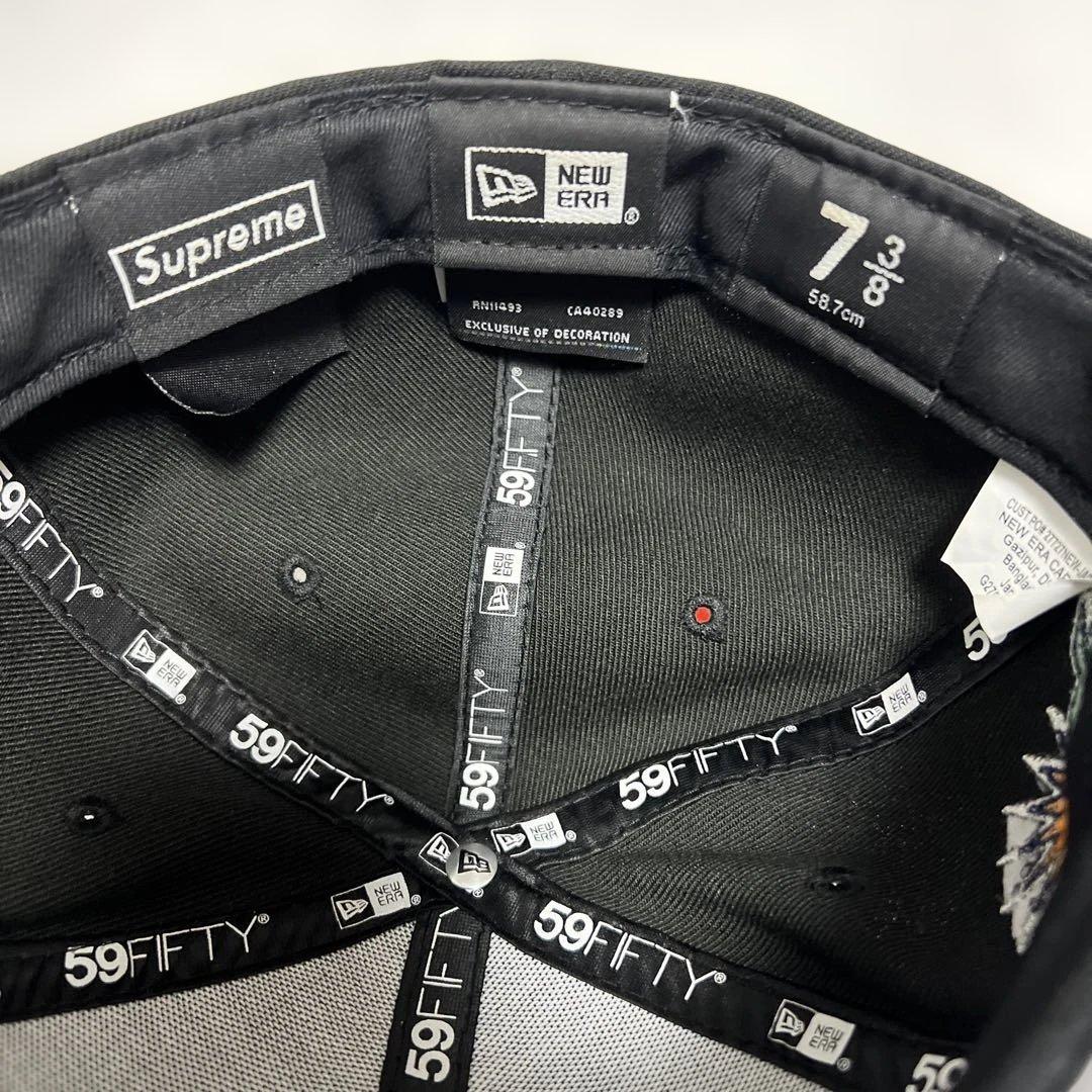 美Supreme キャップ59FIFTY 7 3/8完売58.7cmステッカー付