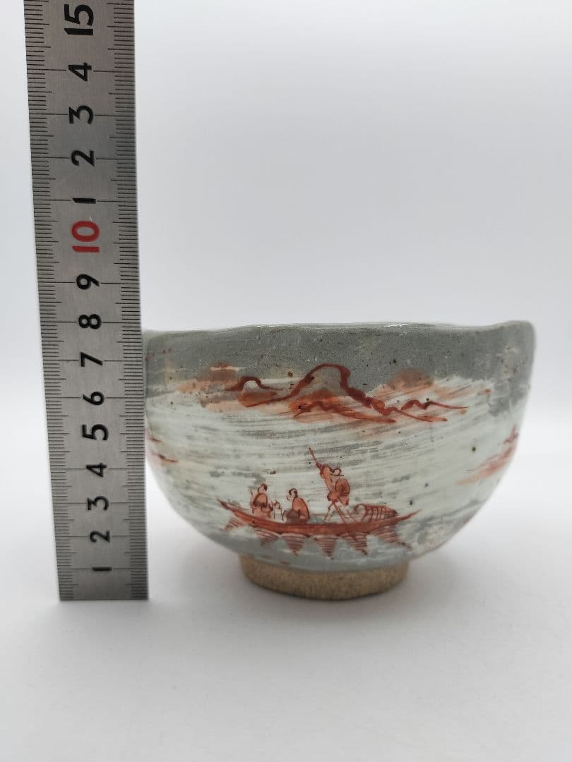 b942【新品・未使用】茶碗 乾山 山水 寺尾陶象 木箱 茶道具