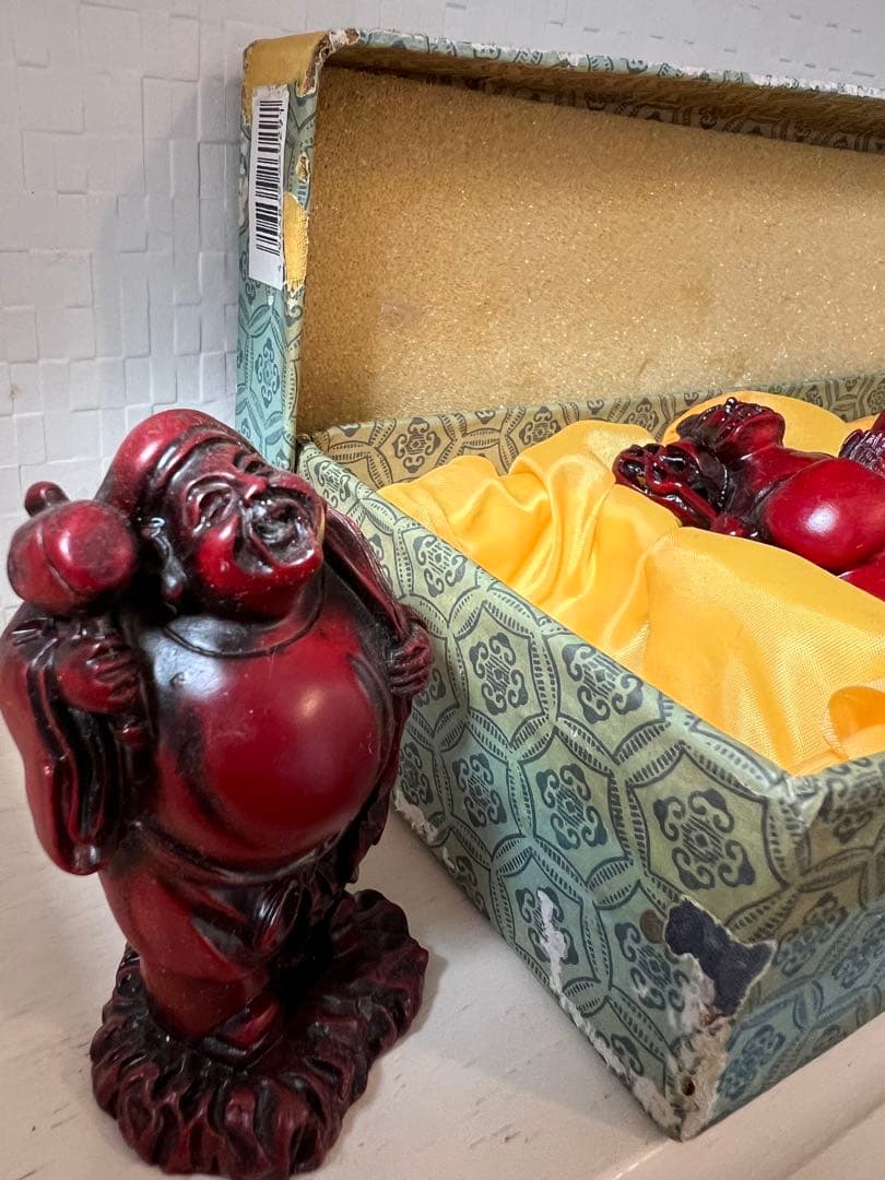 七福神 赤色木製仏像 7体セット