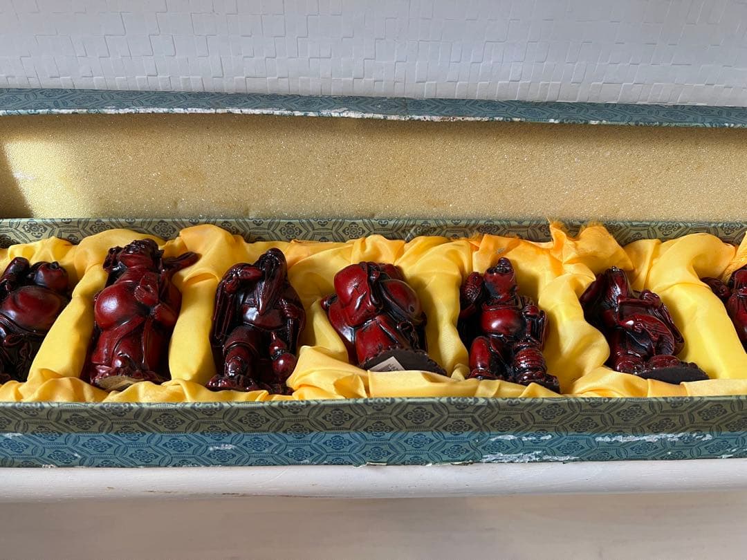 七福神 赤色木製仏像 7体セット