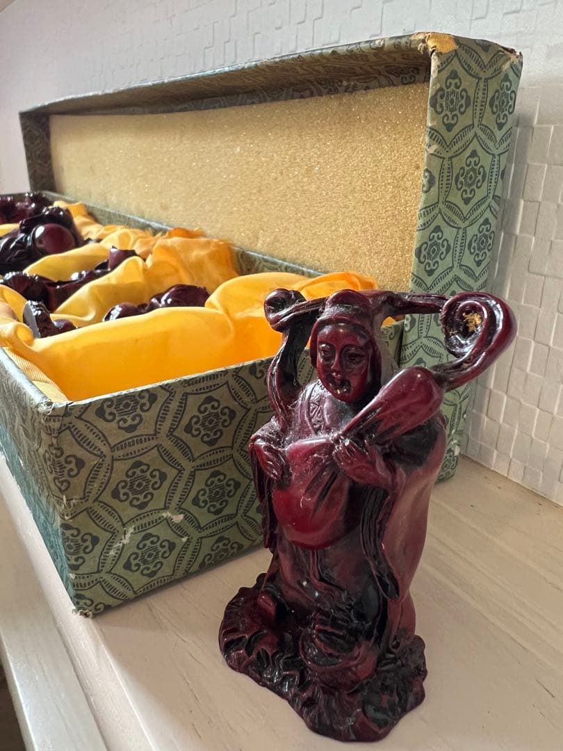 七福神 赤色木製仏像 7体セット