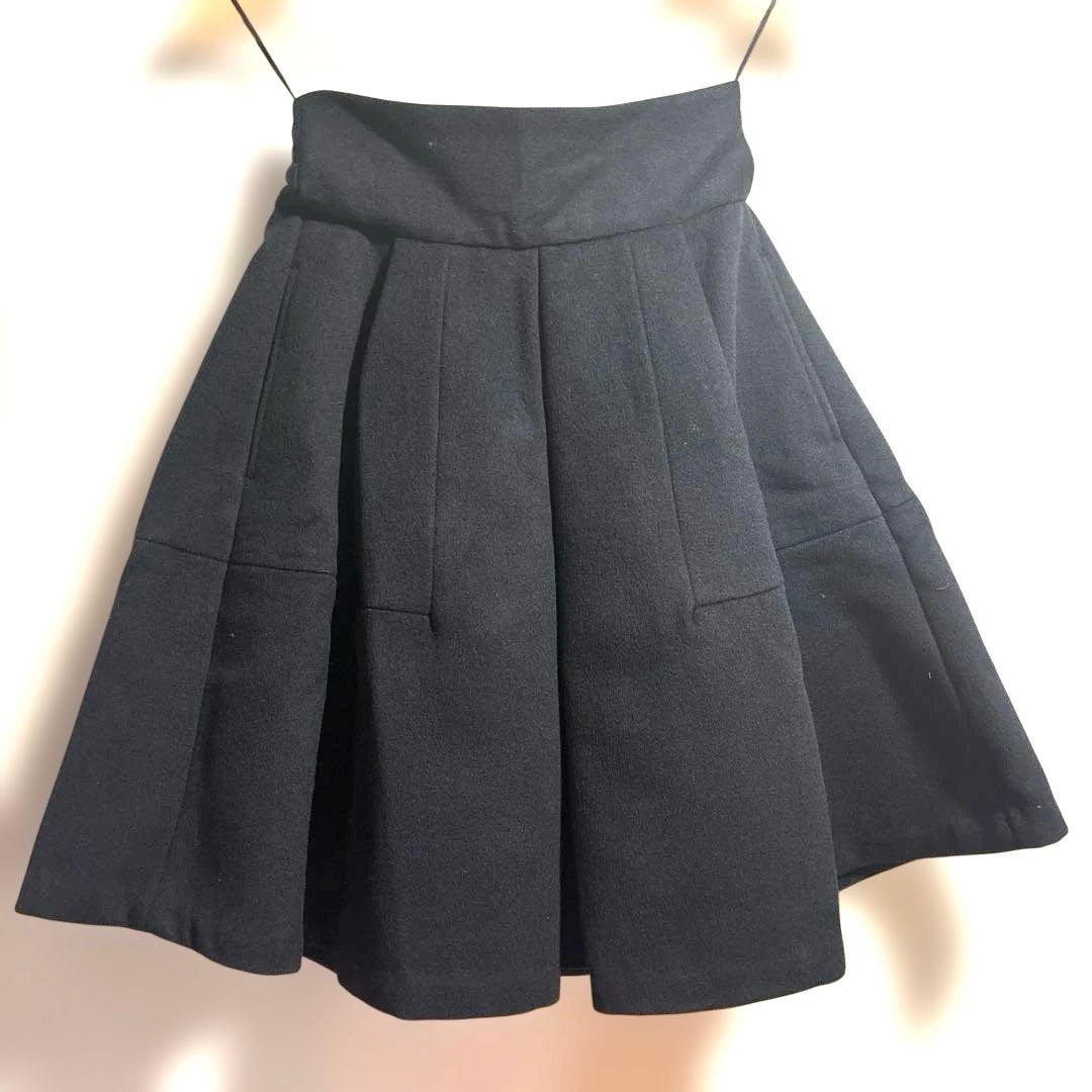 SEVENTEN ハイウエストフレアキュロット ブラック　M