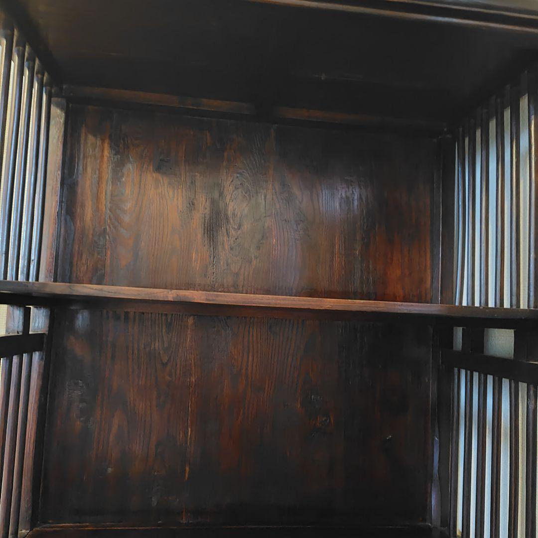 アンティーク調 木製収納キャビネット ダークブラウン