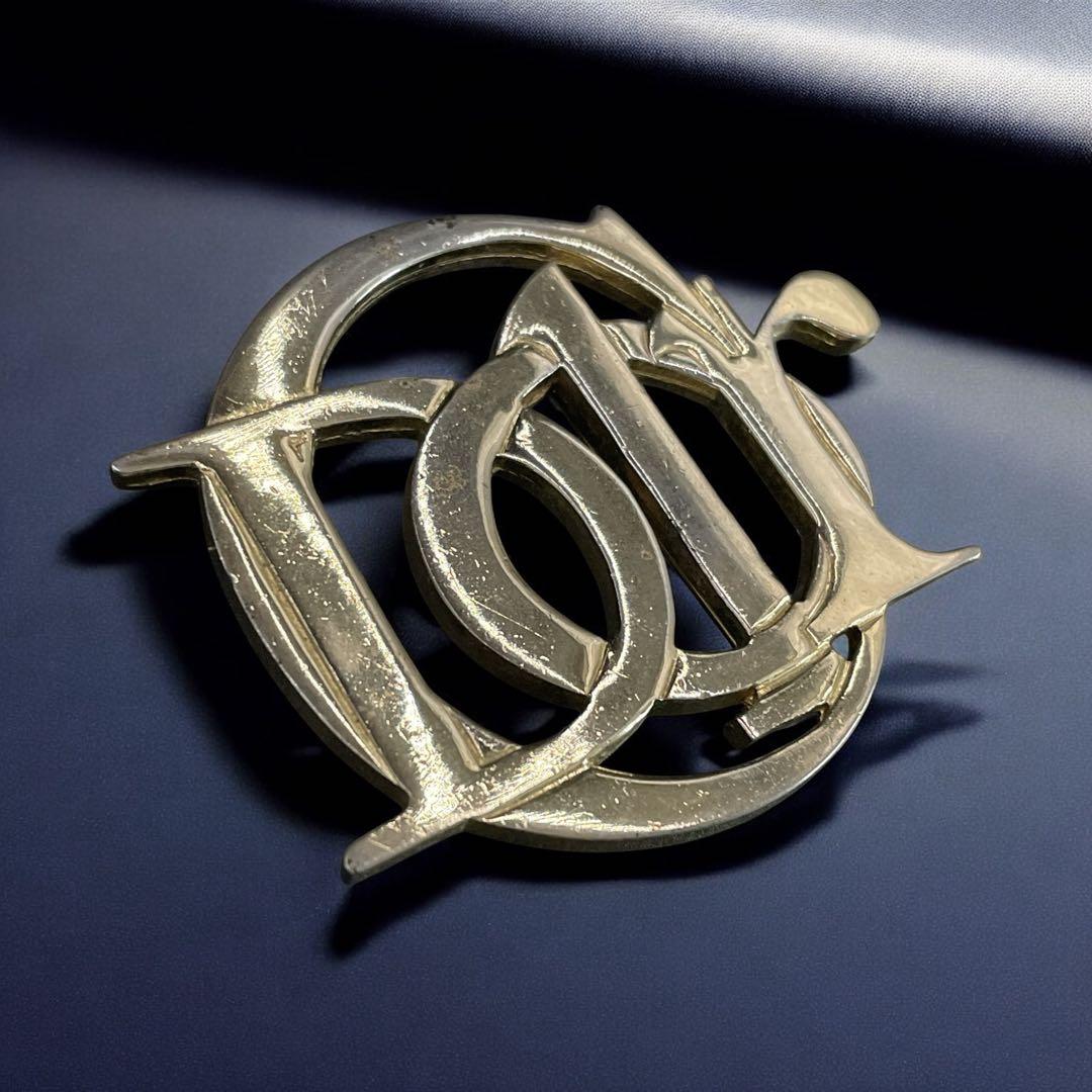 オールド　クリスチャンディオール　ビッグロゴ　ピンブローチ　エンブレム　ゴールド