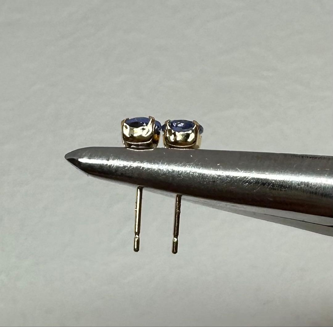 【Thank youセール！】K18　４x５オーバルピアス！タンザナイトを使用！