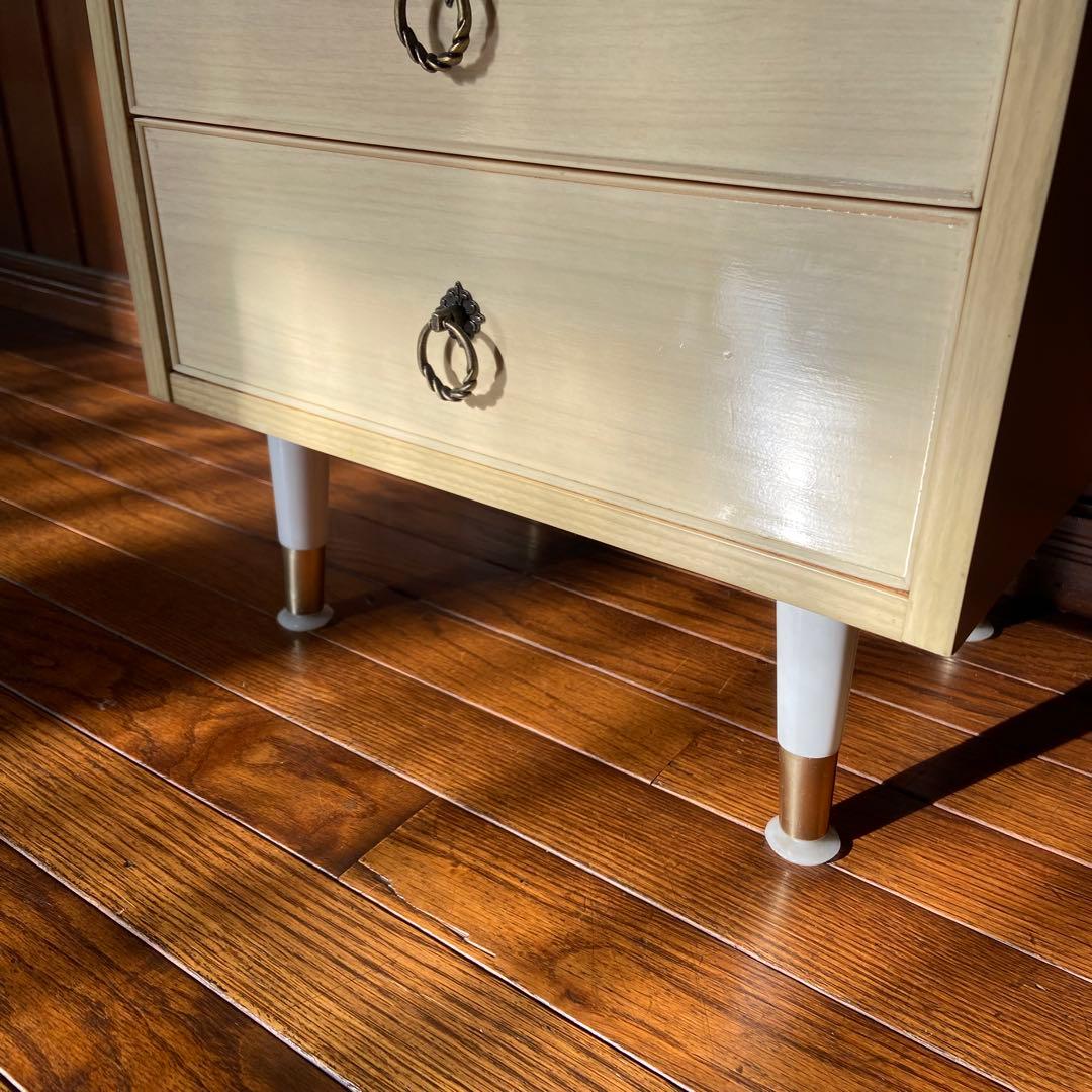 昭和レトロ　電話台　ホワイト　引き出し　収納棚　サイドラック　チェスト