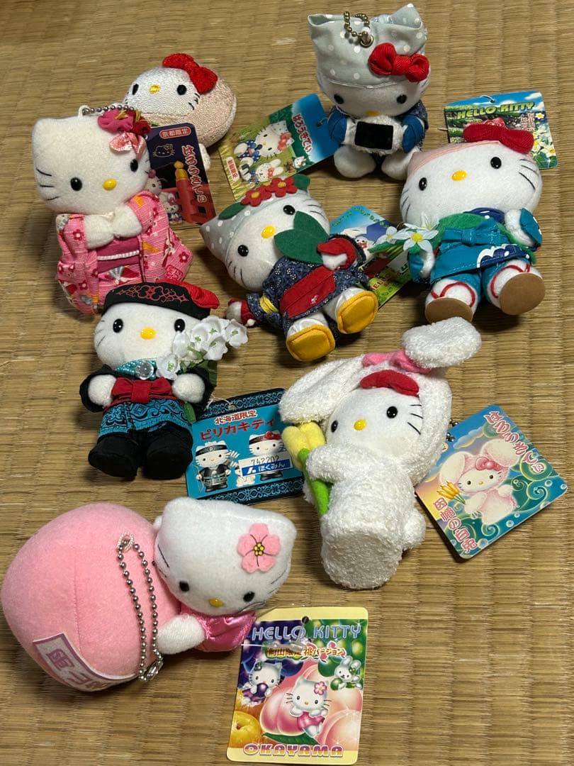 ハローキティ ご当地 限定 ぬいぐるみ 桃 お茶 8体セット