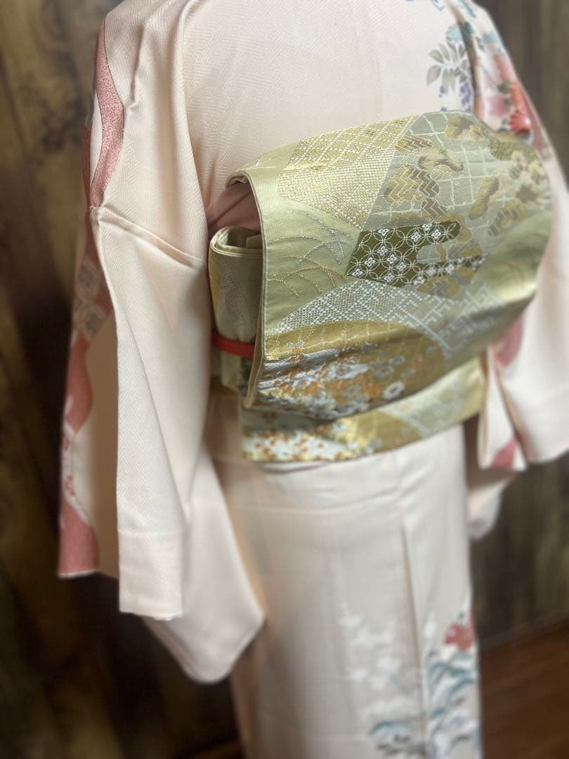 訪問着　4点フルセット　卒業式　入学式　七五三　結婚式　お宮参り　ピンクベージュ