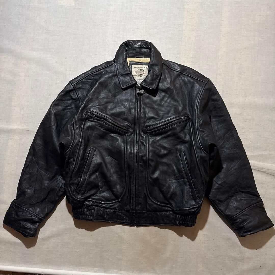 80s バナナリパブリック カウレザー A2 ジャケット 本革 牛革 バナリパ