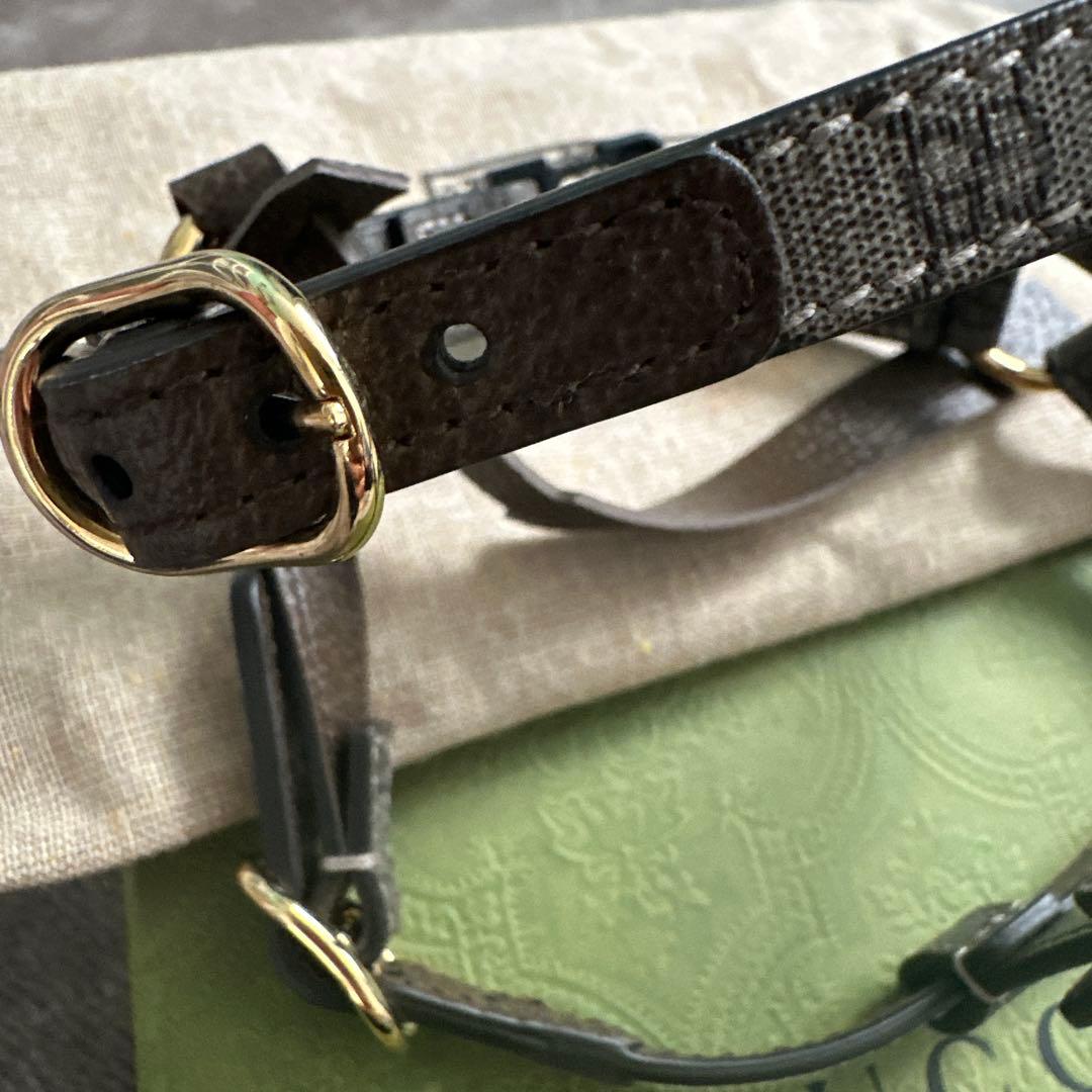 GUCCI ダークブラウン レザーハーネス
