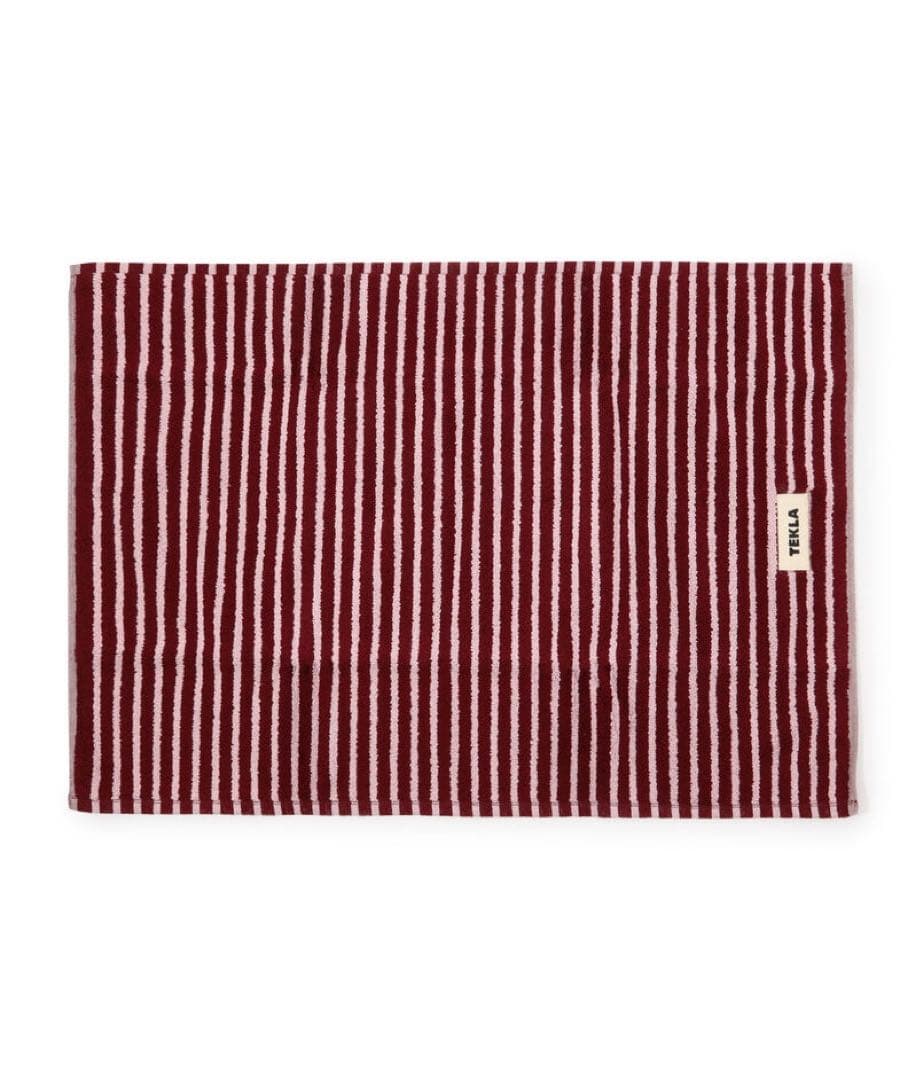 【新品未使用】TEKLA オーガニックコットン ストライプバスマット