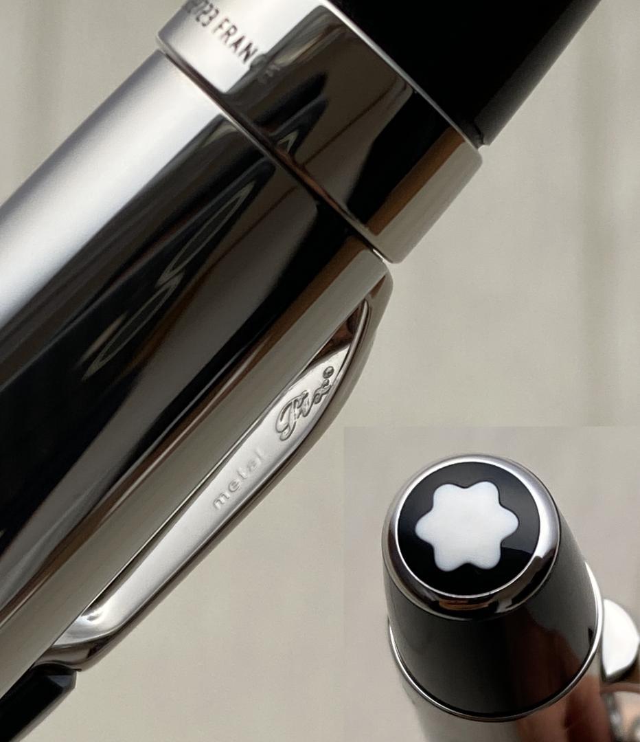 新品同様 モンブラン ボエム フランス製 スチール ノワール ボールペン付属品付