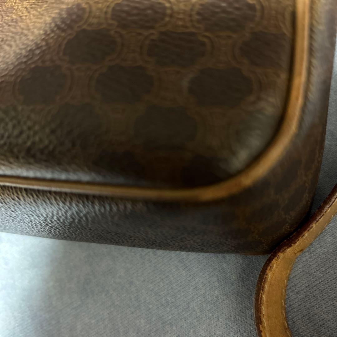 【大人気】セリーヌ　ショルダーバッグ　マカダム柄　サークル金具　PVC レザー