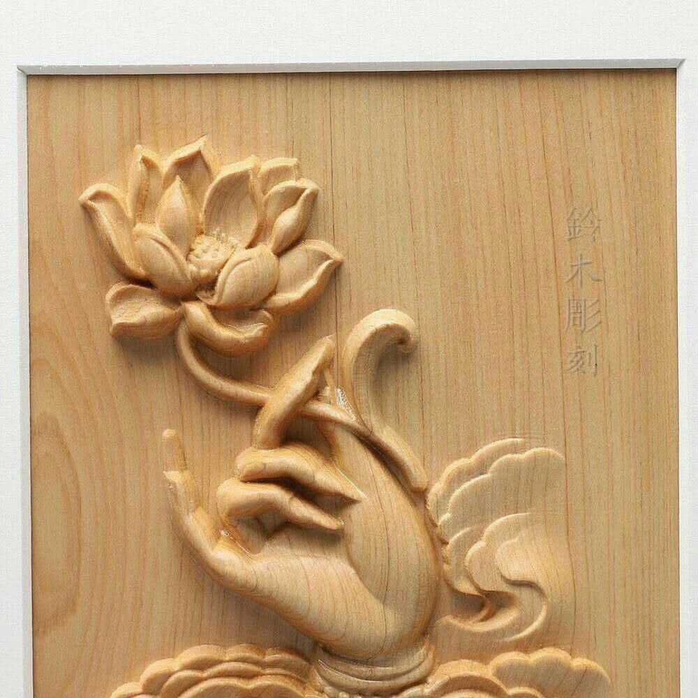 新作  蓮華の手 装飾壁画  彫刻  精密細工   彫刻工芸品