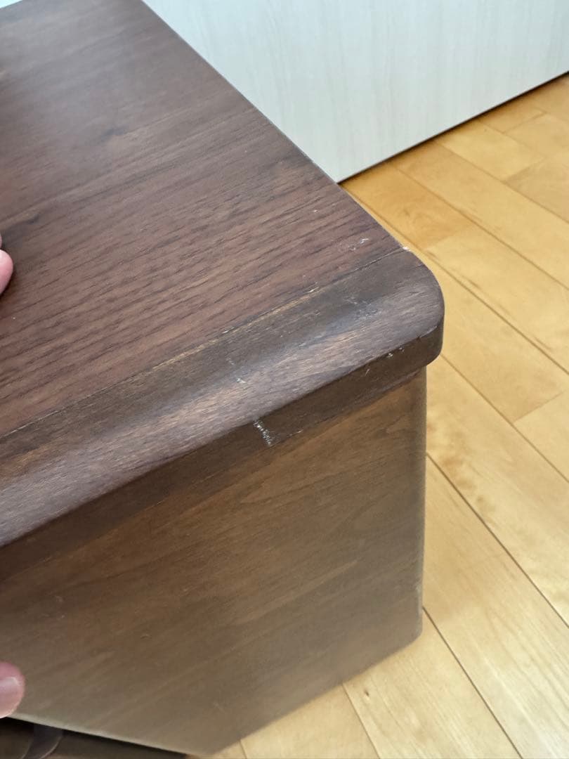 ダークブラウン テレビボード ガラスパネル付き