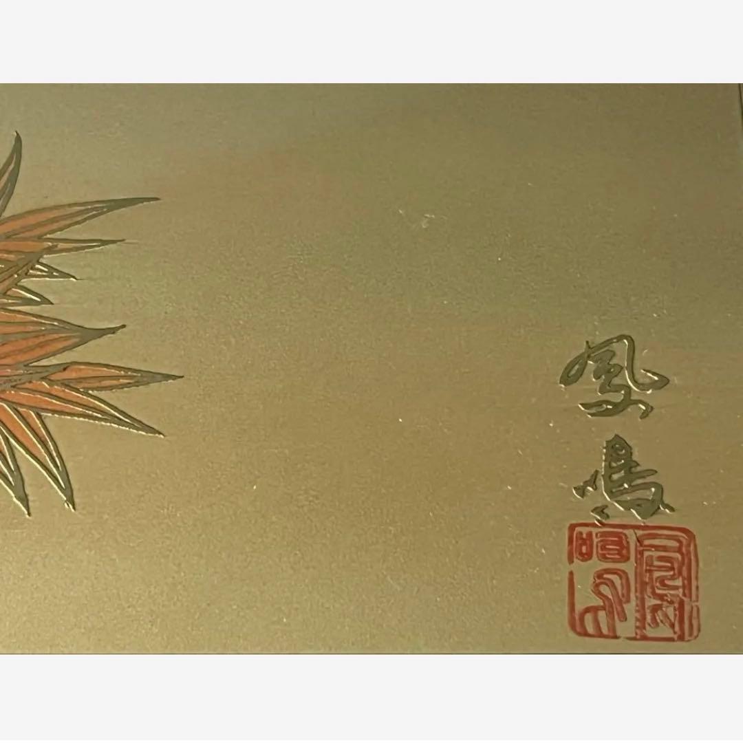 高級美術工芸品/作者不明、真鍮の銘板、七宝、日本、20 世紀