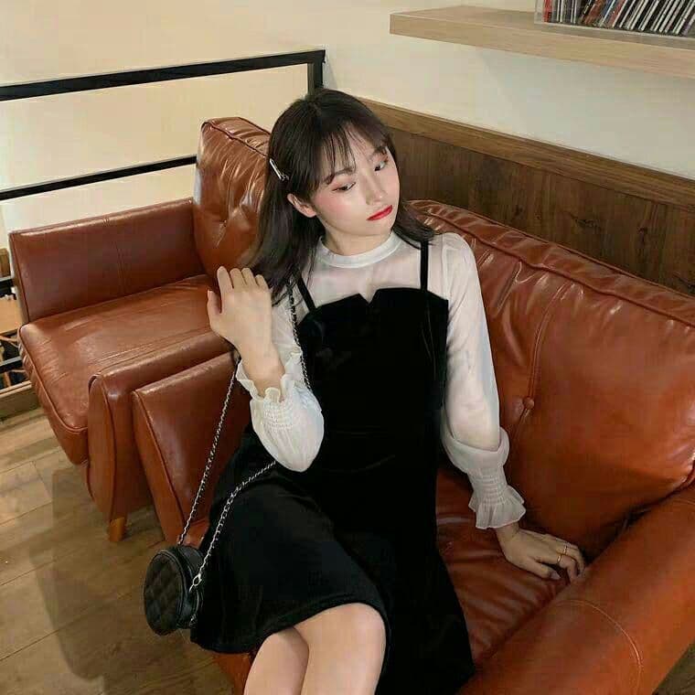 2020新しいフレンチショートロングスリーブレースドレス