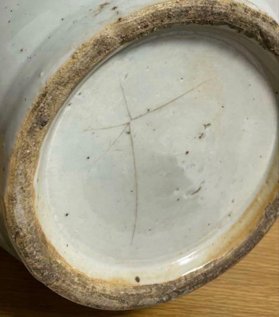 清時代 青花花鳥紋双耳瓶 中国骨董品。