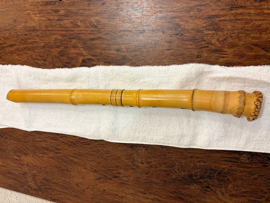 尺八　竹治　銀三線　竹製　琴古流　約51,5cm