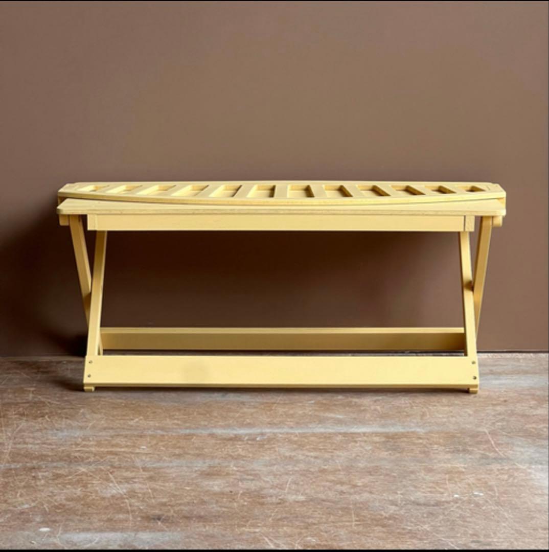 ペット・人形　撮影用折りたたみ木製ベンチ