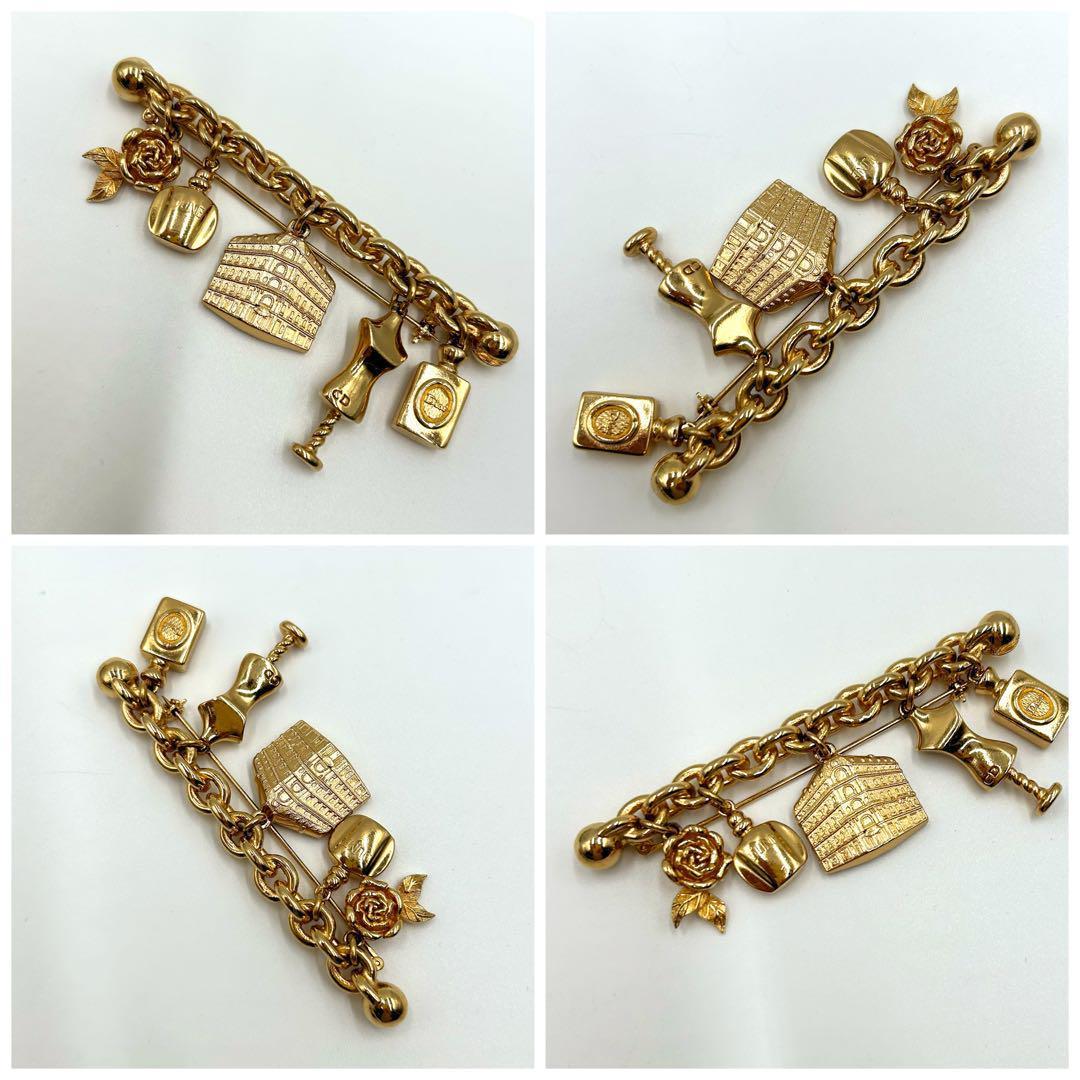 【美品】Christian Dior クリスチャンディオール　ブローチ　ゴールド